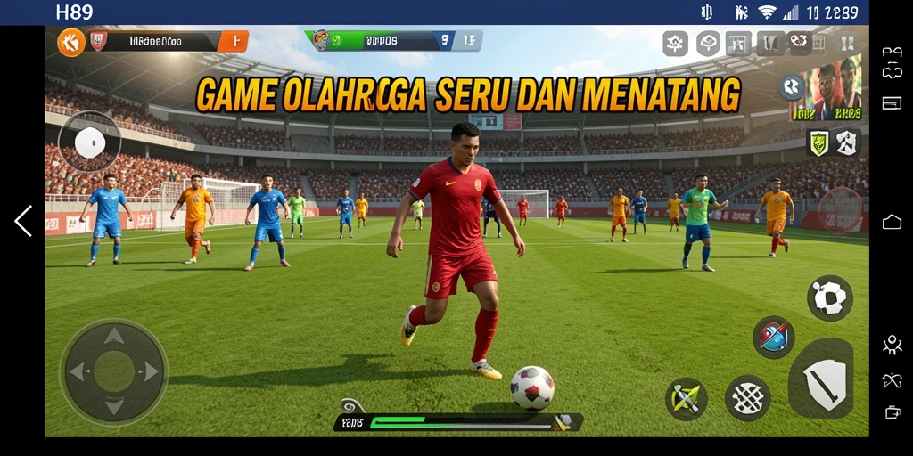 Tangkapan layar H89 menampilkan aksi permainan olahraga yang menarik.