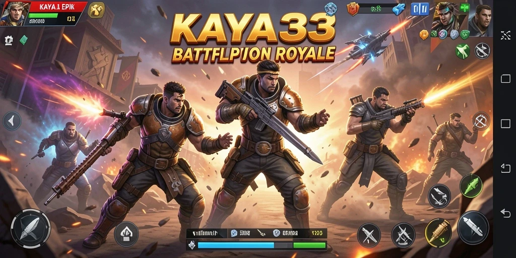 Gameplay seru KAYA33 di medan perang Battle Royale.