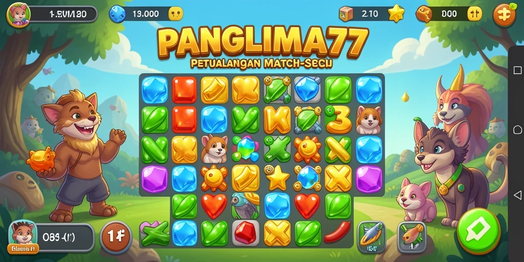 Tampilan gameplay seru dari PANGLIMA77 dengan kombinasi warna yang menakjubkan.